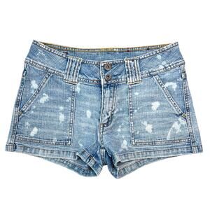 Vintage Y2K Bongo Light Wash Low Rise Denim Jean Shorts (Sz 27)